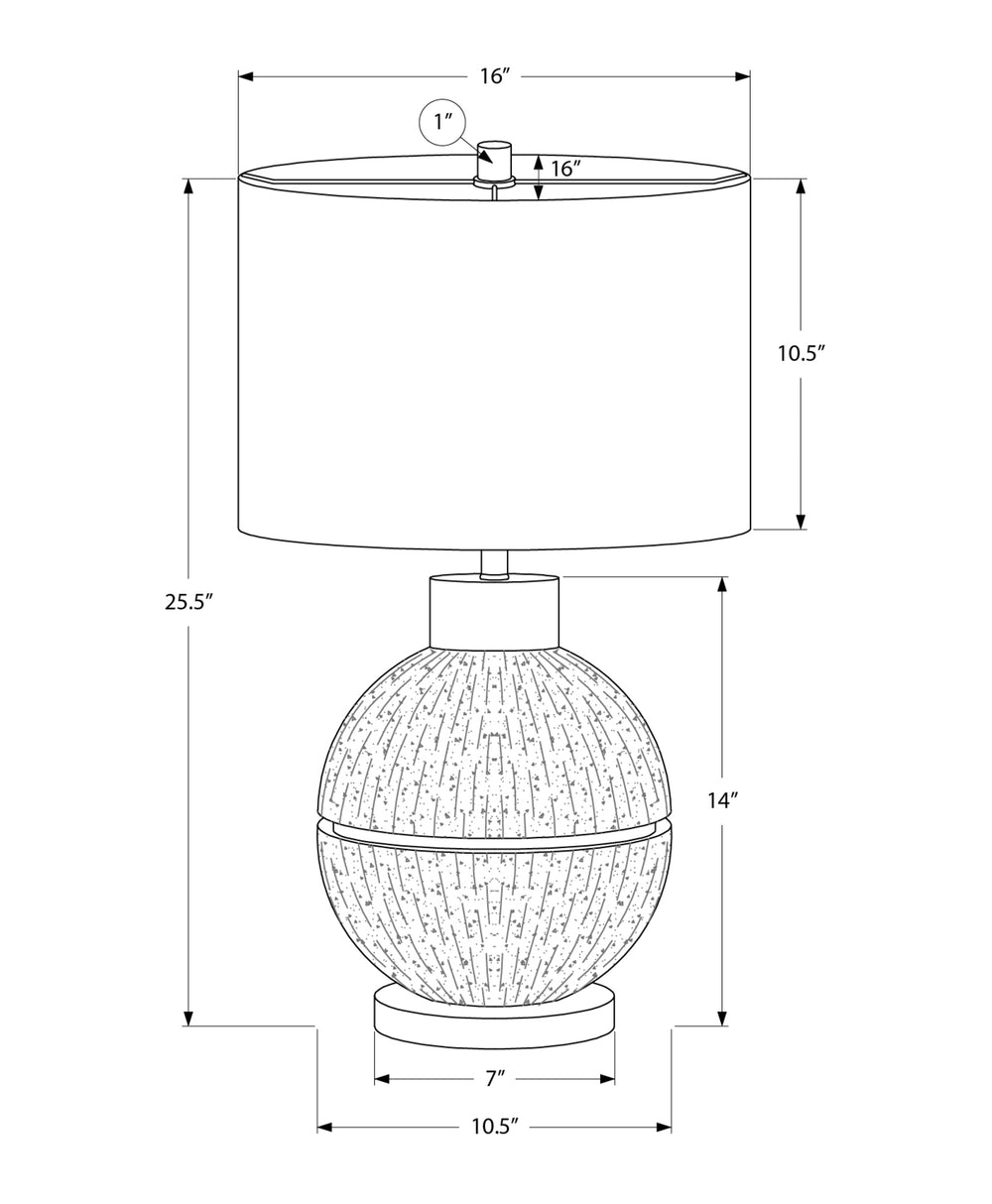 Monarch Specialties Lighting, 26" Contemporary Table Lamp with Unique Resin Base and Chic Fabric Shade for Any Room BROWN,BEIGE,GOLD 16 L x 16 W x 25.5 H 