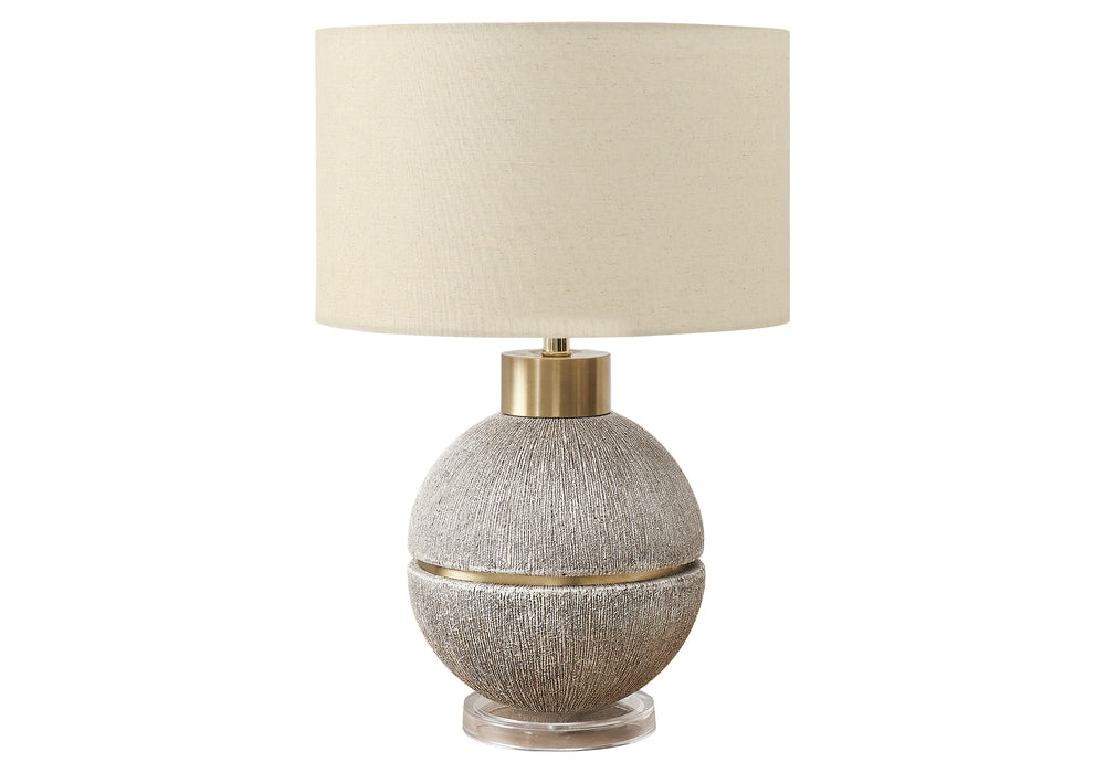 Monarch Specialties Lighting, 26" Contemporary Table Lamp with Unique Resin Base and Chic Fabric Shade for Any Room BROWN,BEIGE,GOLD 16 L x 16 W x 25.5 H 