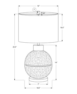 Monarch Specialties Lighting, 26" Contemporary Table Lamp with Unique Resin Base and Chic Fabric Shade for Any Room BLACK,BEIGE,GOLD 16 L x 16 W x 25.5 H 