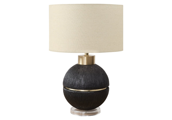 Monarch Specialties Lighting, 26" Contemporary Table Lamp with Unique Resin Base and Chic Fabric Shade for Any Room BLACK,BEIGE,GOLD 16 L x 16 W x 25.5 H 