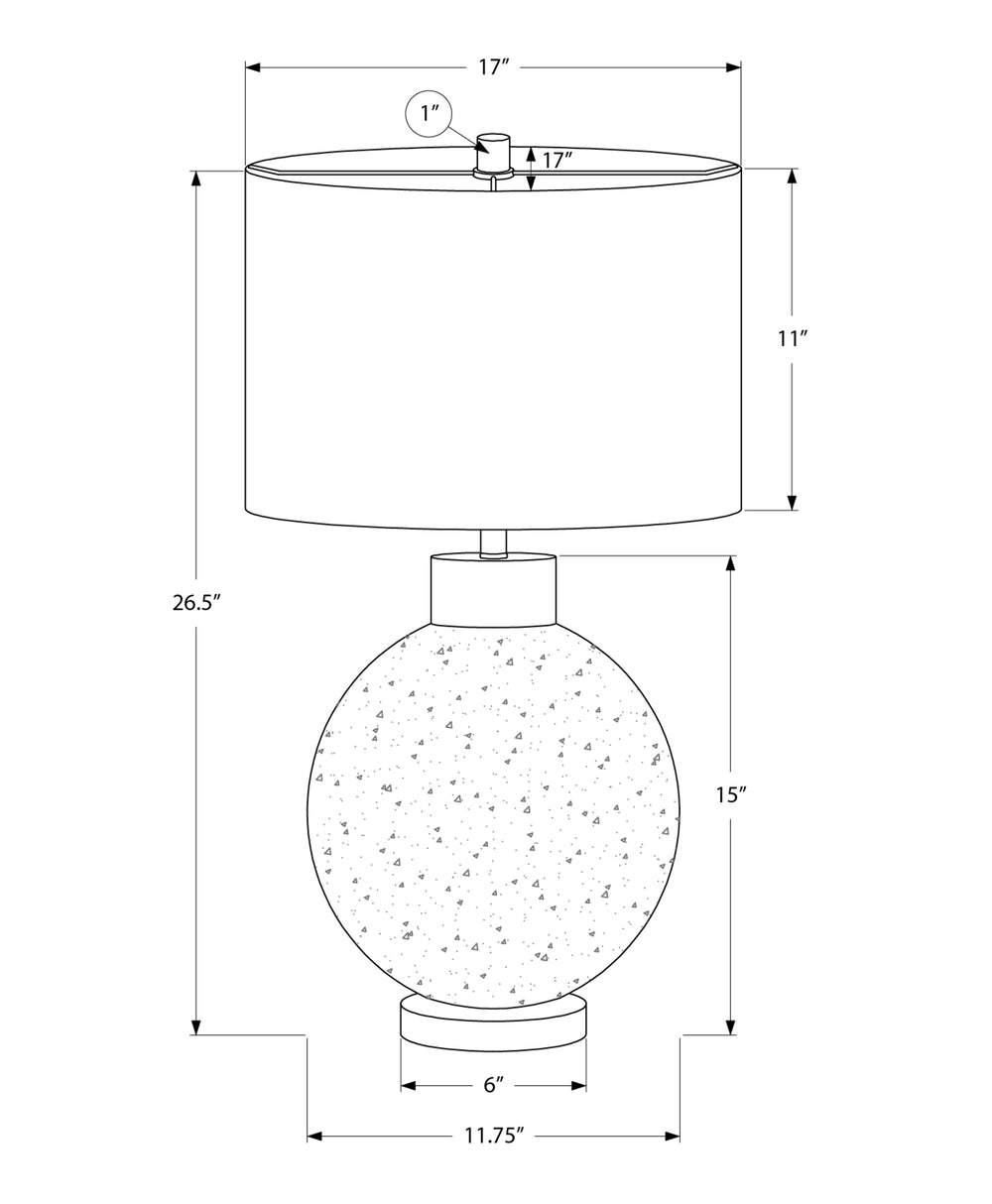 Monarch Specialties Lighting, Contemporary Table Lamp 27"H in Beige Resin with Ivory Shade, 3-Way Switch for Ambiance Default Title  