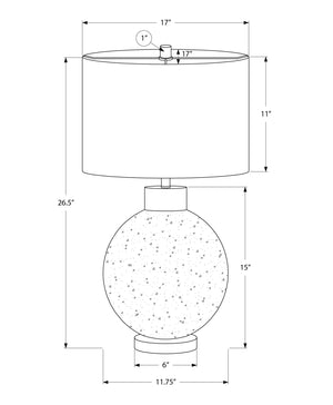 Monarch Specialties Lighting, Contemporary Table Lamp 27"H in Beige Resin with Ivory Shade, 3-Way Switch for Ambiance Default Title  