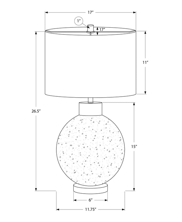 Monarch Specialties Lighting, Contemporary Table Lamp 27"H in Beige Resin with Ivory Shade, 3-Way Switch for Ambiance Default Title  