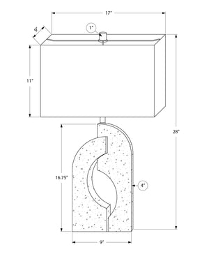 Monarch Specialties Lighting, 28" Contemporary Table Lamp in Beige Resin with Ivory Shade - Stylish Home Accent Decor Default Title  
