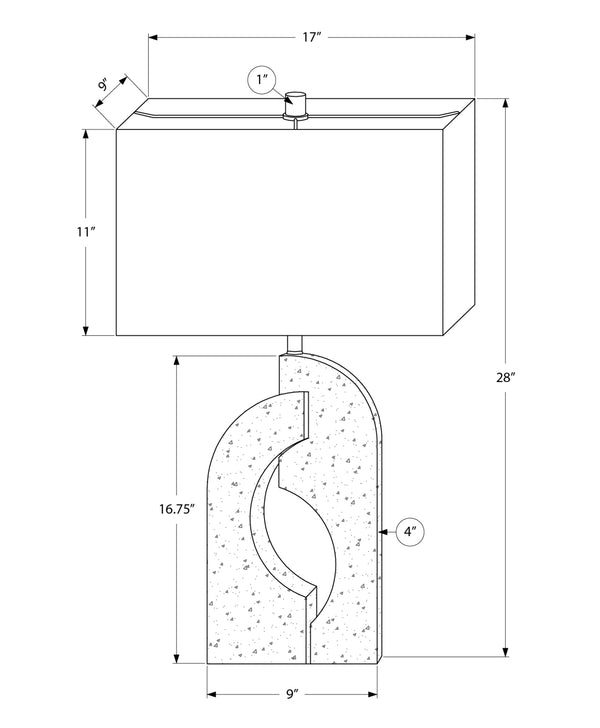 Monarch Specialties Lighting, 28" Contemporary Table Lamp in Beige Resin with Ivory Shade - Stylish Home Accent Decor Default Title  