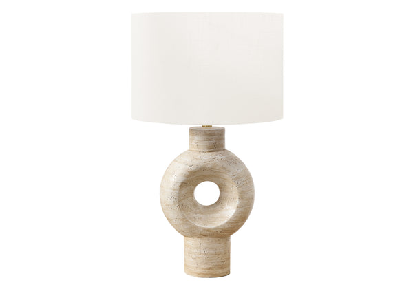 Monarch Specialties Lighting, 28" Contemporary Beige Resin Table Lamp with Ivory Shade – Stylish Home Accent Piece Default Title  
