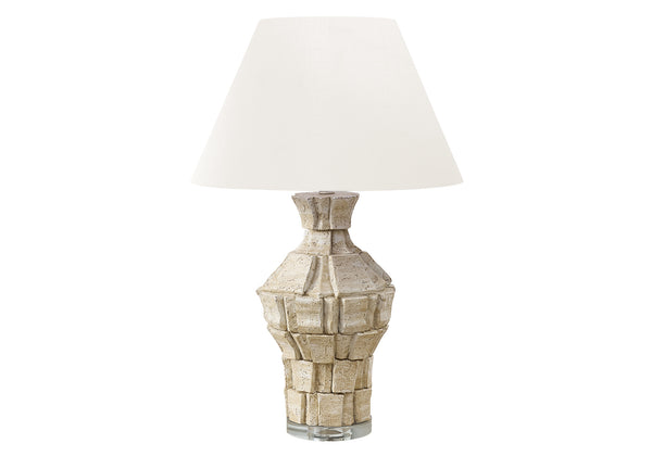 Monarch Specialties Lighting, 28" Modern Table Lamp with Textured Resin Base and Chic Shade for Stylish Home Accents BEIGE,IVORY 18 L x 18 W x 28 H 