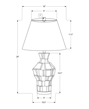 Monarch Specialties Lighting, 28" Modern Table Lamp with Textured Resin Base and Chic Shade for Stylish Home Accents BLACK,IVORY 18 L x 18 W x 28 H 