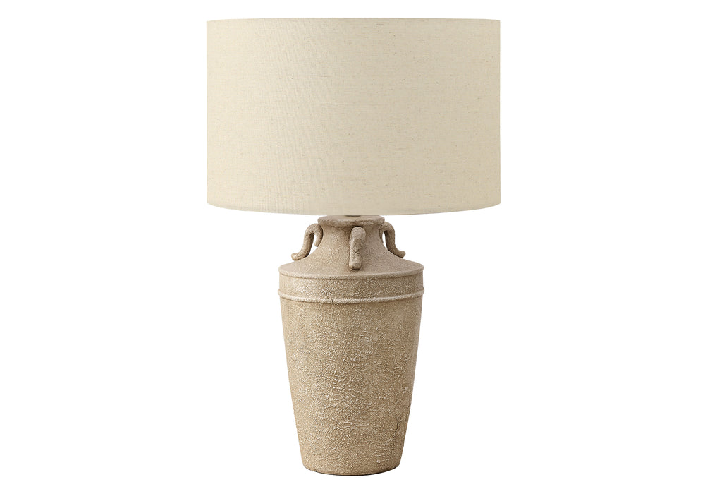 Monarch Specialties Lighting, 28" Table Lamp with Elegant Ceramic Base and 3-Way Switch for Cozy or Vibrant Ambiance BEIGE 18 L x 18 W x 28 H 