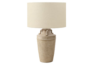 Monarch Specialties Lighting, 28" Table Lamp with Elegant Ceramic Base and 3-Way Switch for Cozy or Vibrant Ambiance BEIGE 18 L x 18 W x 28 H 
