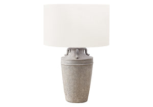 Monarch Specialties Lighting, 28" Table Lamp with Elegant Ceramic Base and 3-Way Switch for Cozy or Vibrant Ambiance GREY,IVORY 18 L x 18 W x 28 H 