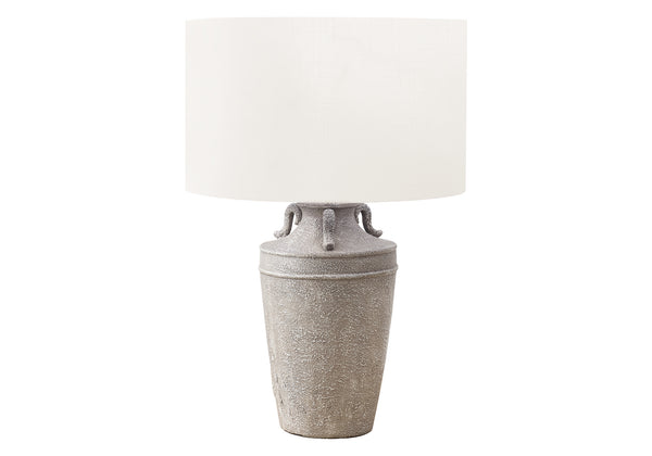 Monarch Specialties Lighting, 28" Table Lamp with Elegant Ceramic Base and 3-Way Switch for Cozy or Vibrant Ambiance GREY,IVORY 18 L x 18 W x 28 H 