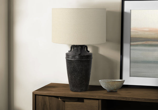 Monarch Specialties Lighting, 28" Table Lamp with Elegant Ceramic Base and 3-Way Switch for Cozy or Vibrant Ambiance BLACK,BEIGE 18 L x 18 W x 28 H 