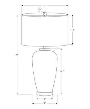 Monarch Specialties Lighting, 29" Contemporary Blue Ceramic Table Lamp with Ivory Shade for Stylish Home Ambiance Default Title  