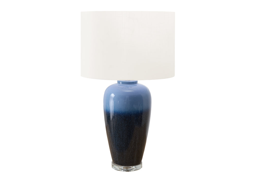 Monarch Specialties Lighting, 29" Contemporary Blue Ceramic Table Lamp with Ivory Shade for Stylish Home Ambiance Default Title  