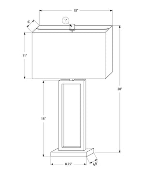 Monarch Specialties Lighting, Modern Table Lamp with USB Port - 28" Stylish Design for Home Ambiance & Practical Use BLACK,IVORY 15 L x 9 W x 28 H 