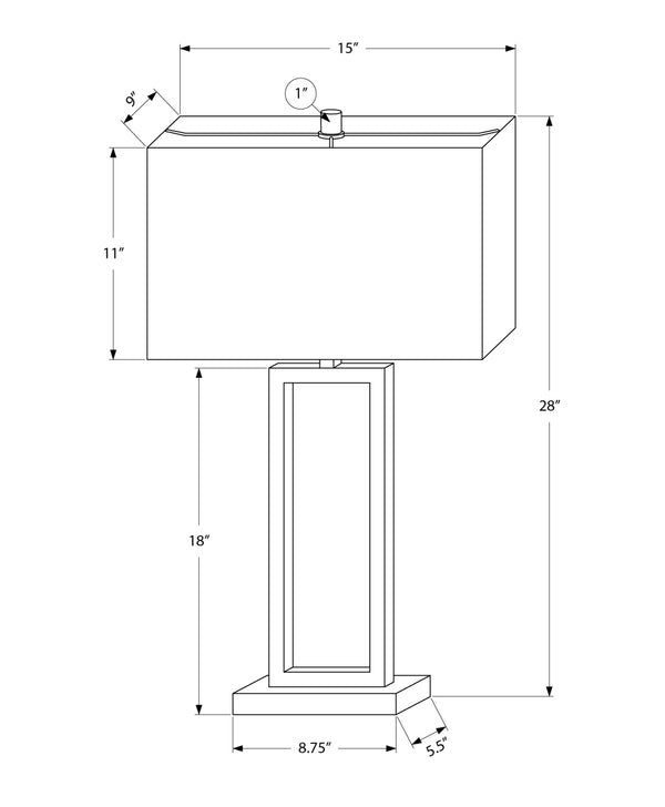 Monarch Specialties Lighting, Modern Table Lamp with USB Port - 28" Stylish Design for Home Ambiance & Practical Use BLACK,IVORY 15 L x 9 W x 28 H 