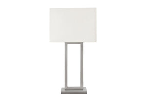 Monarch Specialties Lighting, Modern Table Lamp with USB Port - 28" Stylish Design for Home Ambiance & Practical Use SILVER,IVORY 15 L x 9 W x 28 H 