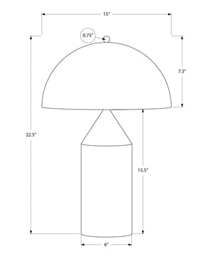 Monarch Specialties Lighting, 23" Black Metal Table Lamp with Modern Mushroom Shade – Chic Accent for Any Room Default Title  