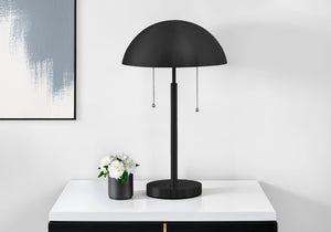 Monarch Specialties Lighting, 20" Contemporary Table Lamp in Sleek Metal Design for Modern Home Decor and Style BLACK,SILVER 12 L x 12 W x 19.5 H 