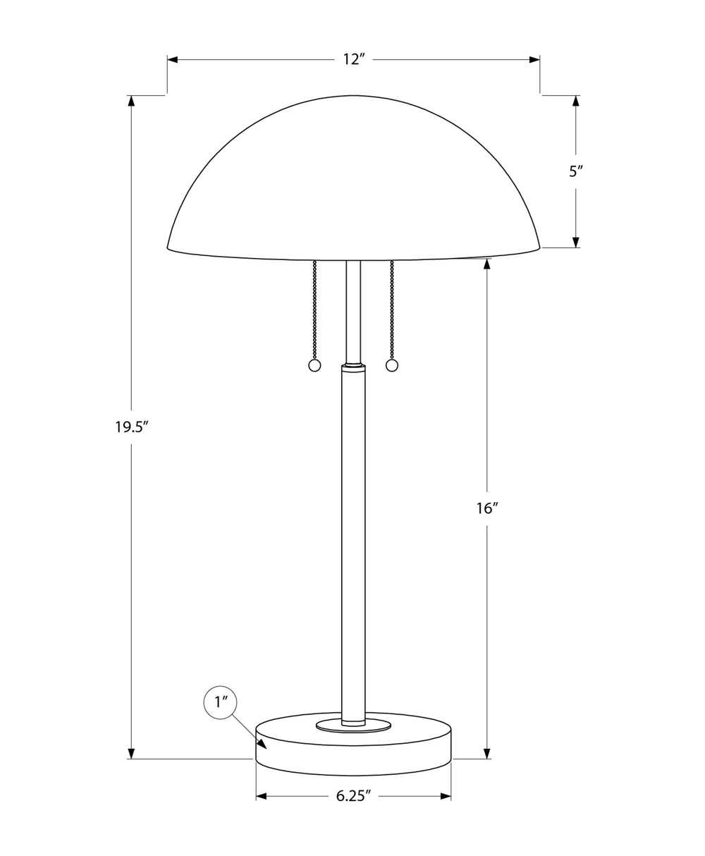 Monarch Specialties Lighting, 20" Contemporary Table Lamp in Sleek Metal Design for Modern Home Decor and Style SILVER 12 L x 12 W x 19.5 H 