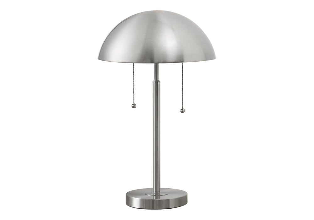 Monarch Specialties Lighting, 20" Contemporary Table Lamp in Sleek Metal Design for Modern Home Decor and Style SILVER 12 L x 12 W x 19.5 H 