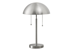 Monarch Specialties Lighting, 20" Contemporary Table Lamp in Sleek Metal Design for Modern Home Decor and Style SILVER 12 L x 12 W x 19.5 H 