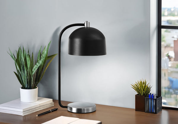 Monarch Specialties Lighting, Elegant 18"H Table Lamp in Black and Silver Metal – Contemporary Decor for Any Room Default Title  