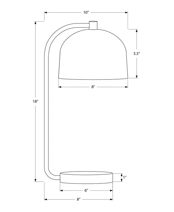 Monarch Specialties Lighting, Elegant 18"H Table Lamp in Black and Silver Metal – Contemporary Decor for Any Room Default Title  