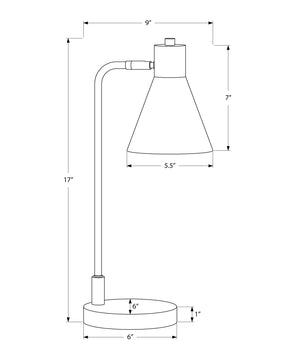 Monarch Specialties Lighting, 17" Contemporary Table Lamp in Black & Silver Metal - Chic Design for Modern Spaces Default Title  