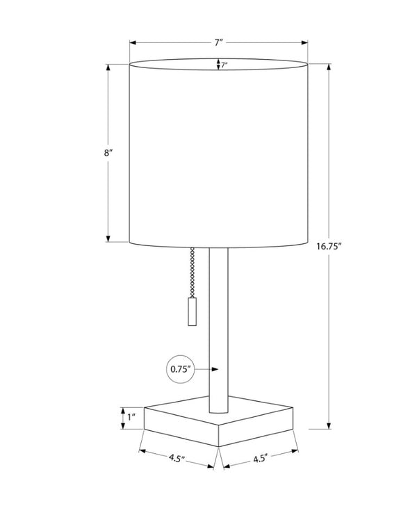 Monarch Specialties Lighting, Set of 2 Black Metal USB Charging Table Lamps with Grey Drum Shades Black / Grey I 9960