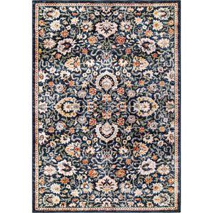 Orian Rugs Imperial Tennyson Distressed Machine Woven Polypropylene Traditional Area Rug Navy Polypropylene