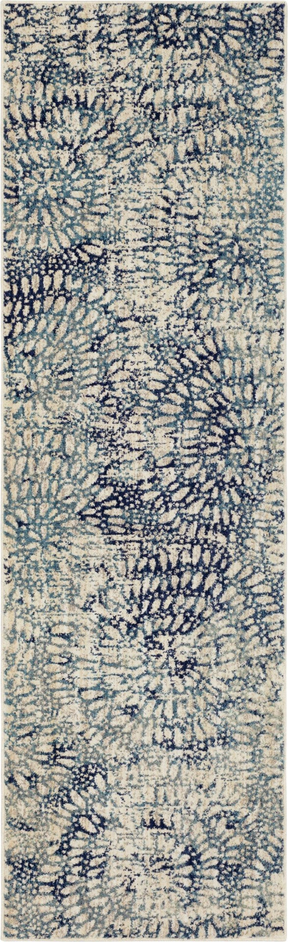Imprinted Blooms Aqua 2' x 3' Area Rug Karastan Rugs