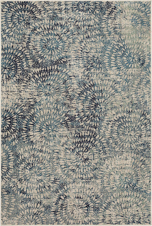 Imprinted Blooms Aqua 2' x 3' Area Rug Karastan Rugs