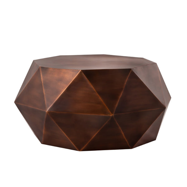 Pasargad Home Kronos Diamond Shape Coffee Table – Modern Brass Accent For Chic Living Spaces Copper Iron Prr-041cop