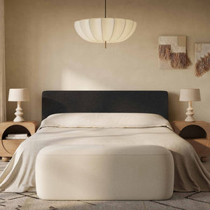 TOV Furniture Isla Textured Velvet Bed – Modern Design with Plush Comfort for a Serene, Stylish Bedroom Retreat Charcoal / King TOV-B69165