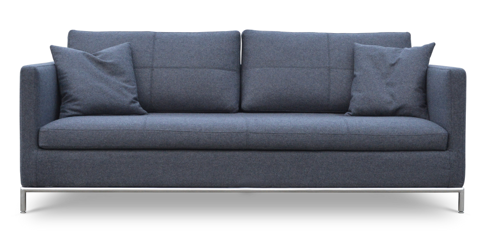 Soho Concept Zara Small Armchair - Modern Design With Brushed Stainless Steel Base, 350 Lbs Capacity, Comfortable Pillow Dark Grey  Soho-concept-dining-chair-13517