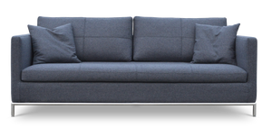 Soho Concept Zara Small Armchair - Modern Design With Brushed Stainless Steel Base, 350 Lbs Capacity, Comfortable Pillow Dark Grey  Soho-concept-dining-chair-13520