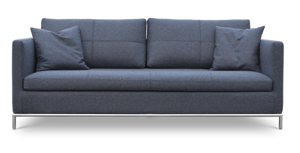 Soho Concept Zara Small Armchair - Modern Design With Brushed Stainless Steel Base, 350 Lbs Capacity, Comfortable Pillow Dark Grey  Soho-concept-dining-chair-13520