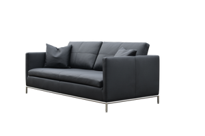 Soho Concept Zara Small Armchair - Modern Design With Brushed Stainless Steel Base, 350 Lbs Capacity, Comfortable Pillow Black  Soho-concept-dining-chair-13516