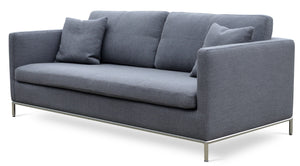 Soho Concept Zara Small Armchair - Modern Design With Brushed Stainless Steel Base, 350 Lbs Capacity, Comfortable Pillow Dark Grey  Soho-concept-dining-chair-13517