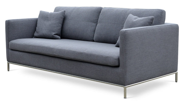 Soho Concept Zara Small Armchair - Modern Design With Brushed Stainless Steel Base, 350 Lbs Capacity, Comfortable Pillow Dark Grey  Soho-concept-dining-chair-13517