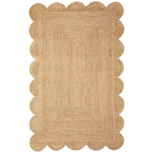 Trans Ocean Liora Java Scalloped Edge Hand Woven Jute Area Rug - Stylish, Durable, And Easy Care For Any Space Natural Jute Jaa46103012
