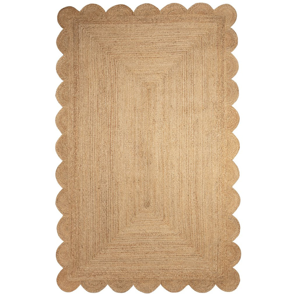 Trans Ocean Liora Java Scalloped Edge Hand Woven Jute Area Rug - Stylish, Durable, And Easy Care For Any Space Natural Jute Jaa80103012