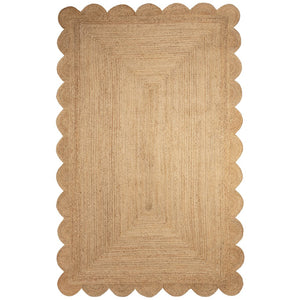 Trans Ocean Liora Java Scalloped Edge Hand Woven Jute Area Rug - Stylish, Durable, And Easy Care For Any Space Natural Jute Jaa80103012