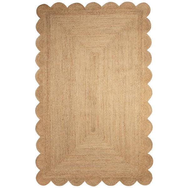 Trans Ocean Liora Java Scalloped Edge Hand Woven Jute Area Rug - Stylish, Durable, And Easy Care For Any Space Natural Jute Jaa80103012