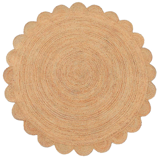 Trans Ocean Liora Java Scalloped Edge Hand Woven Jute Area Rug - Stylish, Durable, And Easy Care For Any Space Natural Jute Jaad6103012