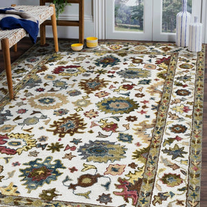 Amer Rugs Jackson Handmade Traditional Style Area Rug - Luxurious 100% New Zealand Wool For Timeless Elegance Ivory Wool Jac13656