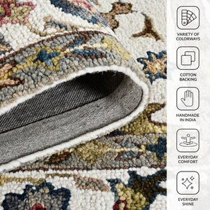 Amer Rugs Jackson Handmade Traditional Style Area Rug - Luxurious 100% New Zealand Wool For Timeless Elegance Ivory Wool Jac13656