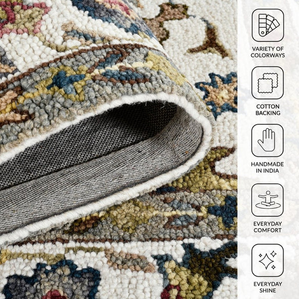Amer Rugs Jackson Traditional Style Hand-hooked Area Rug - Luxurious Wool Design For Timeless Home Elegance Ivory Wool Jac10203